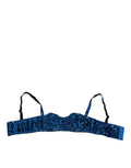Dolce & Gabbana Blue Sequin Balconette Bra Lingerie