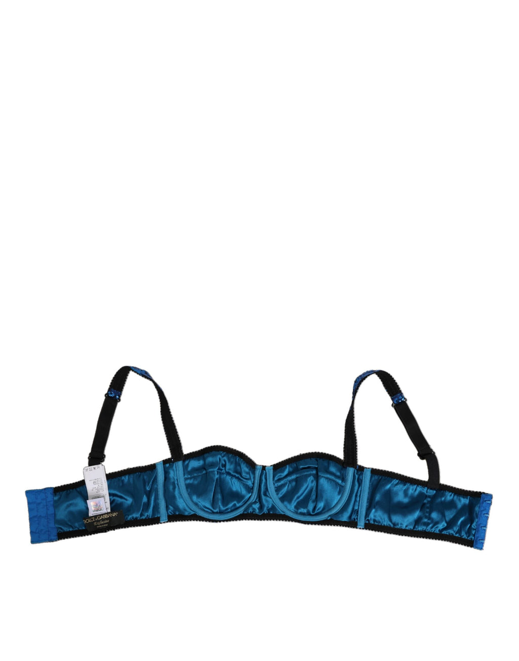 Dolce & Gabbana Blue Sequin Balconette Bra Lingerie