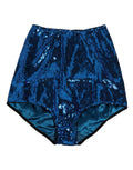 Dolce & Gabbana Blue High-Waisted Sequined Bodice Underwear