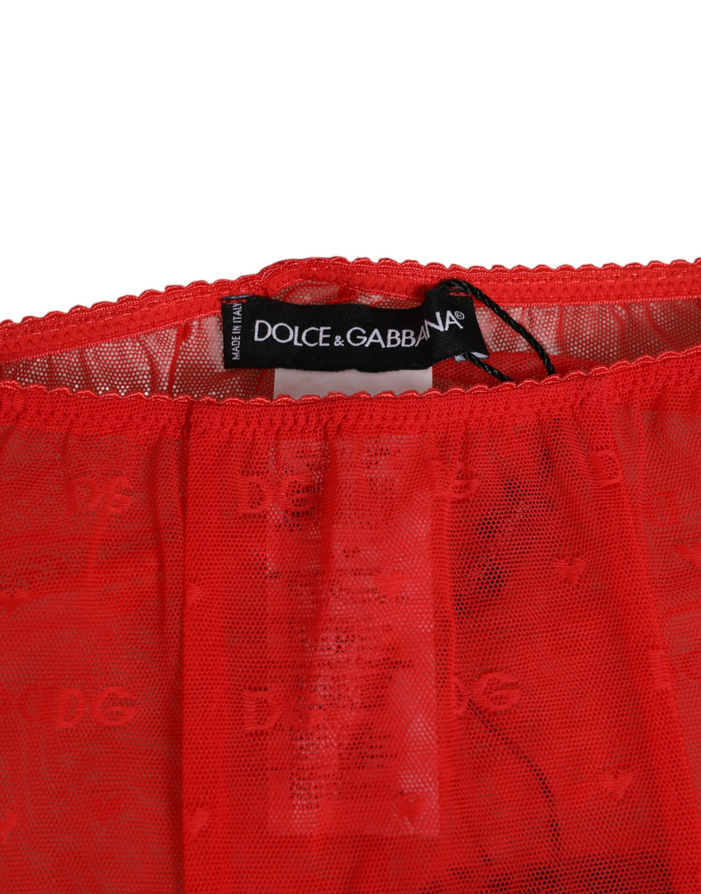 Dolce & Gabbana Red Logo Lace Tight Midi Underwear