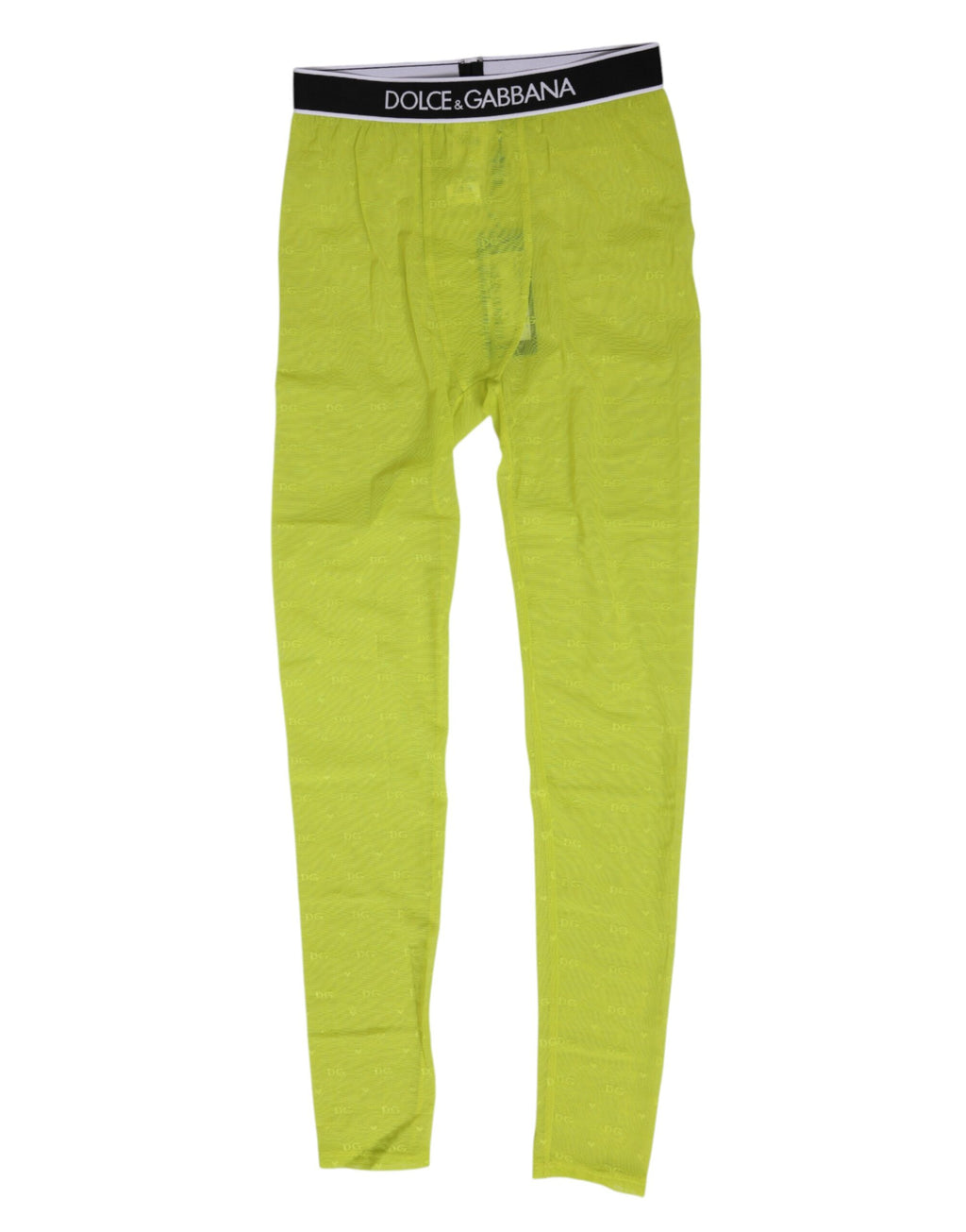 Dolce & Gabbana Neon Grün Nylon Logo Spitze Leggings Hosen Unterwäsche