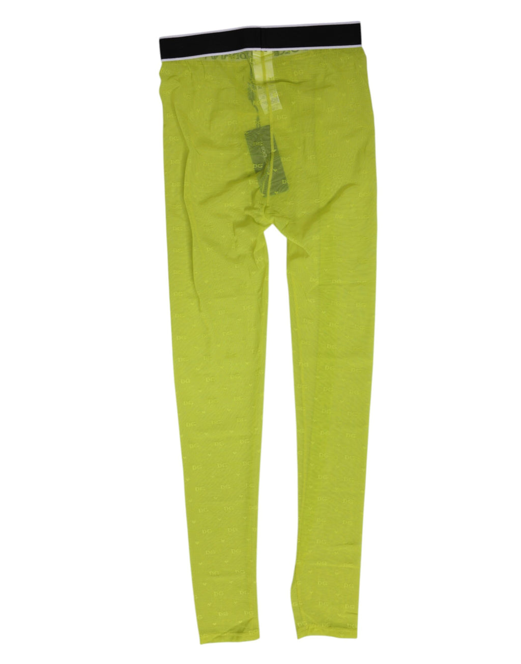 Dolce & Gabbana Neon Grün Nylon Logo Spitze Leggings Hosen Unterwäsche