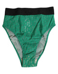 Dolce & Gabbana Green DG Logo Lace High Brief Underwear