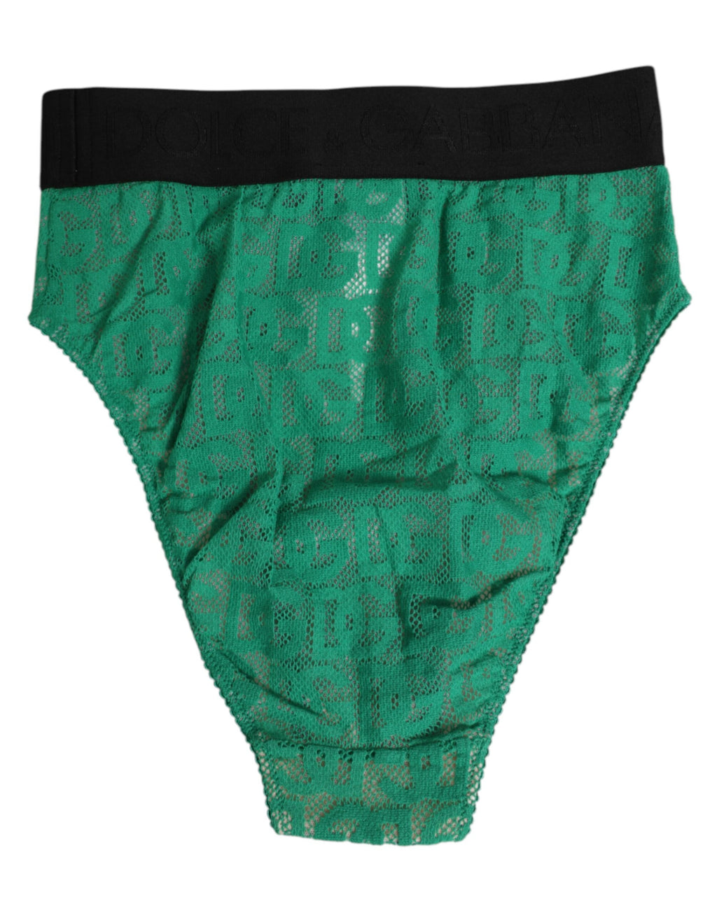 Dolce & Gabbana Green DG Logo Lace High Brief Underwear
