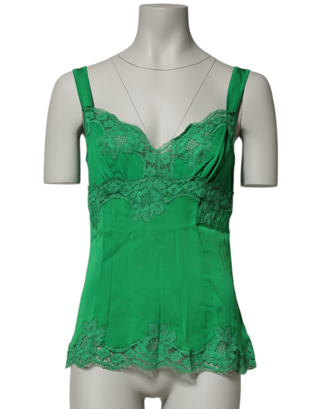 Dolce & Gabbana Grünes florales Spitzen-Tank-Dessous-Top Unterwäsche