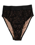 Dolce & Gabbana Black DG Logo Lace High Brief Underwear