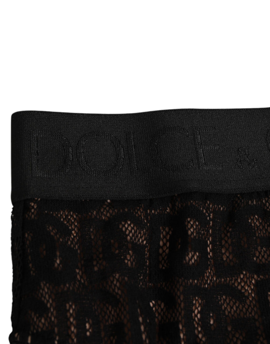 Dolce & Gabbana Black DG Logo Lace High Brief Underwear