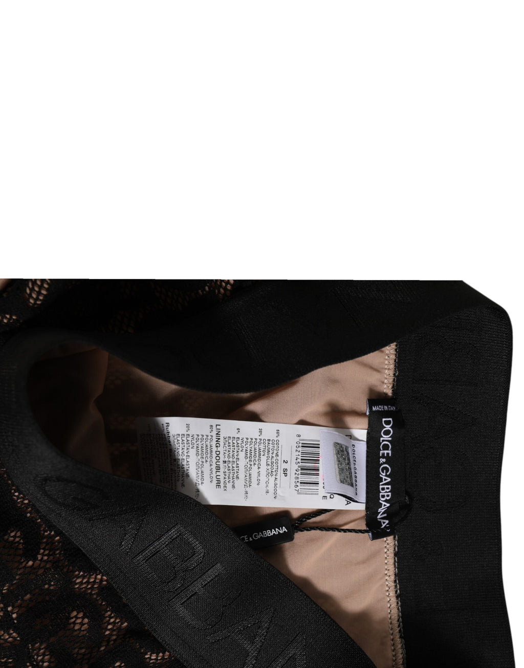 Dolce & Gabbana Black DG Logo Lace High Brief Underwear