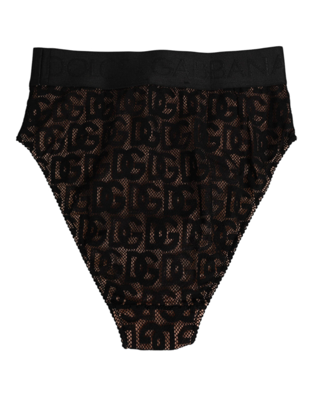 Dolce & Gabbana Black DG Logo Lace High Brief Underwear