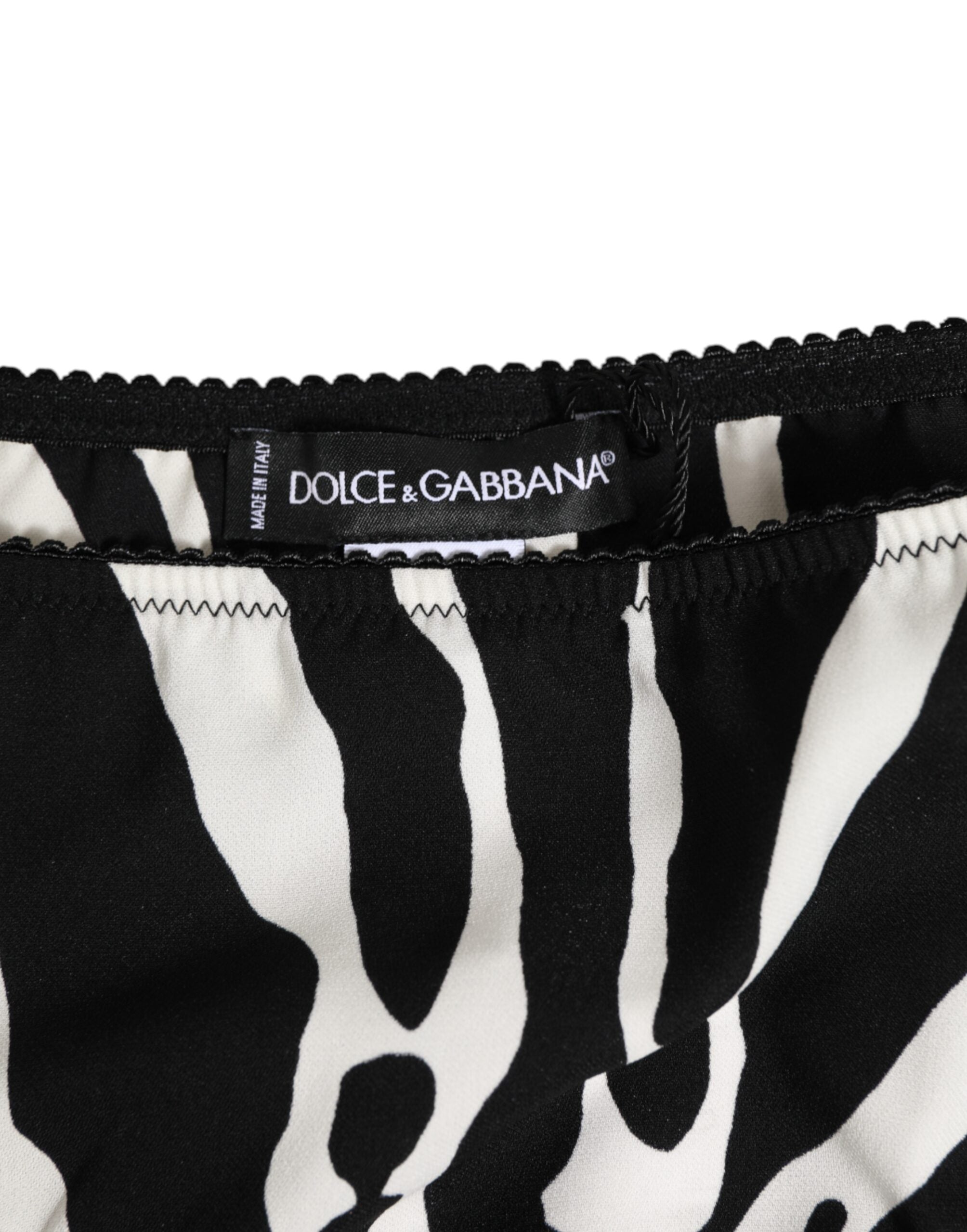 Dolce & Gabbana Black White Zebra Print Brief Underwear