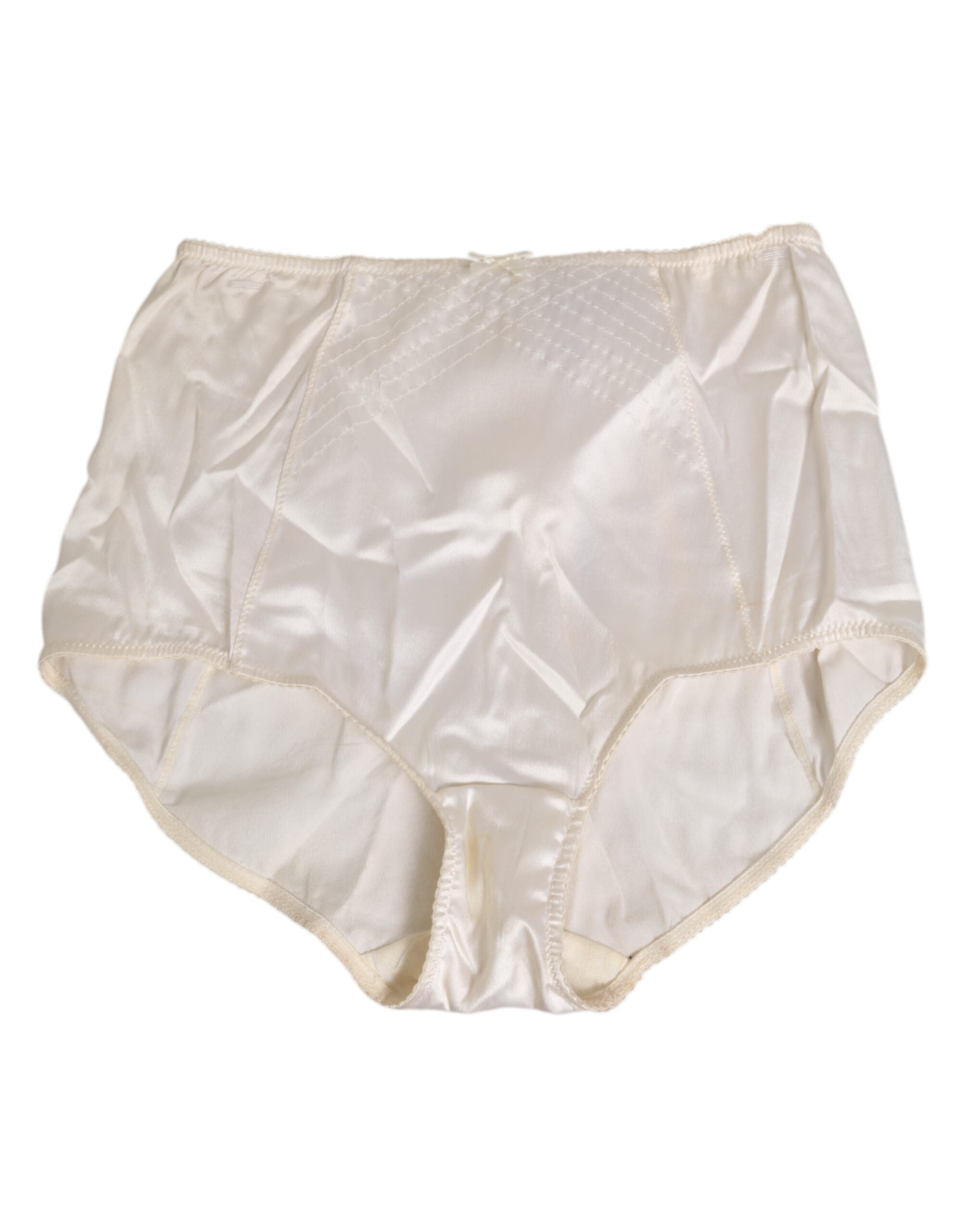 Dolce & Gabbana White silk high-waisted briefs underwear
