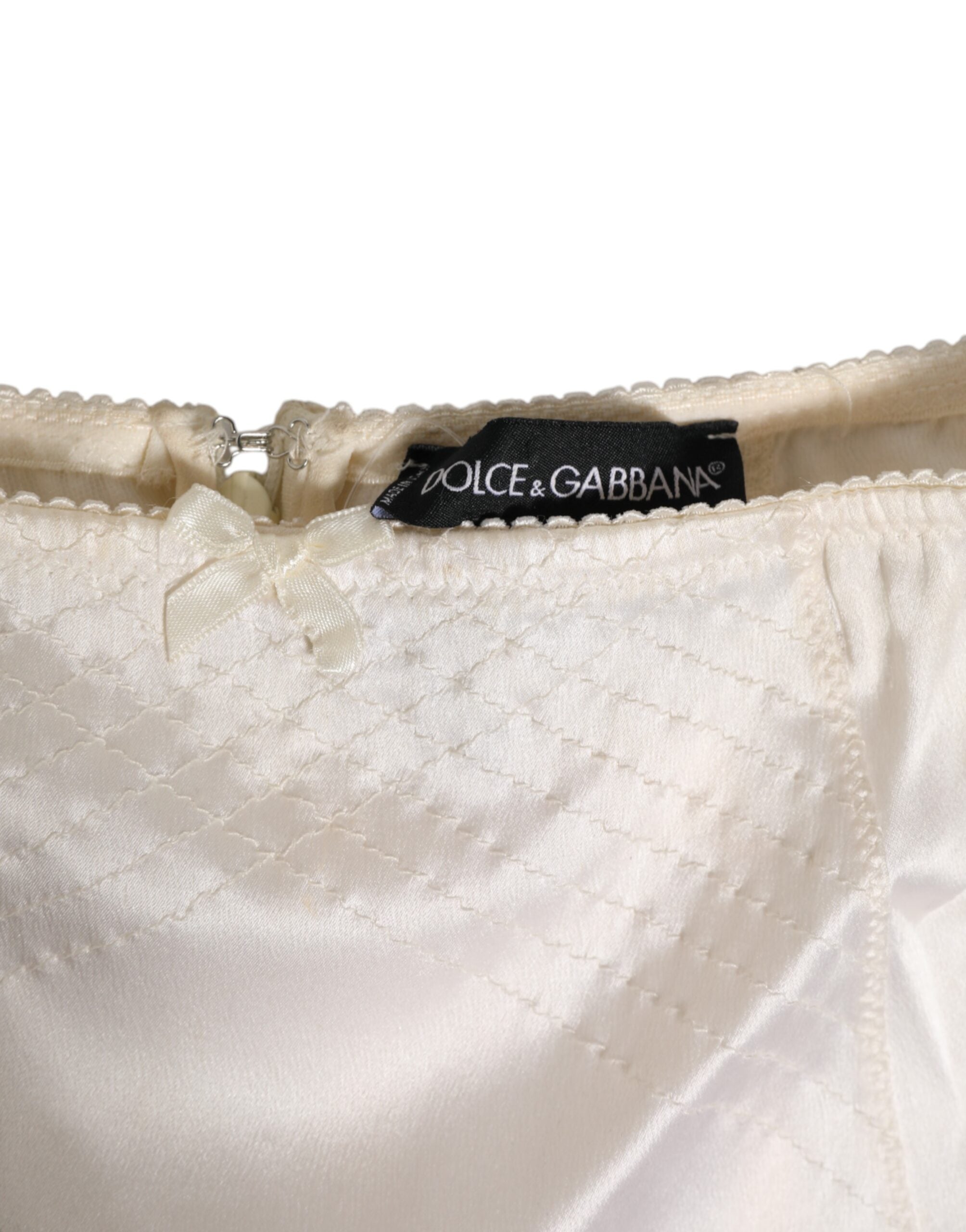 Dolce & Gabbana White silk high-waisted briefs underwear