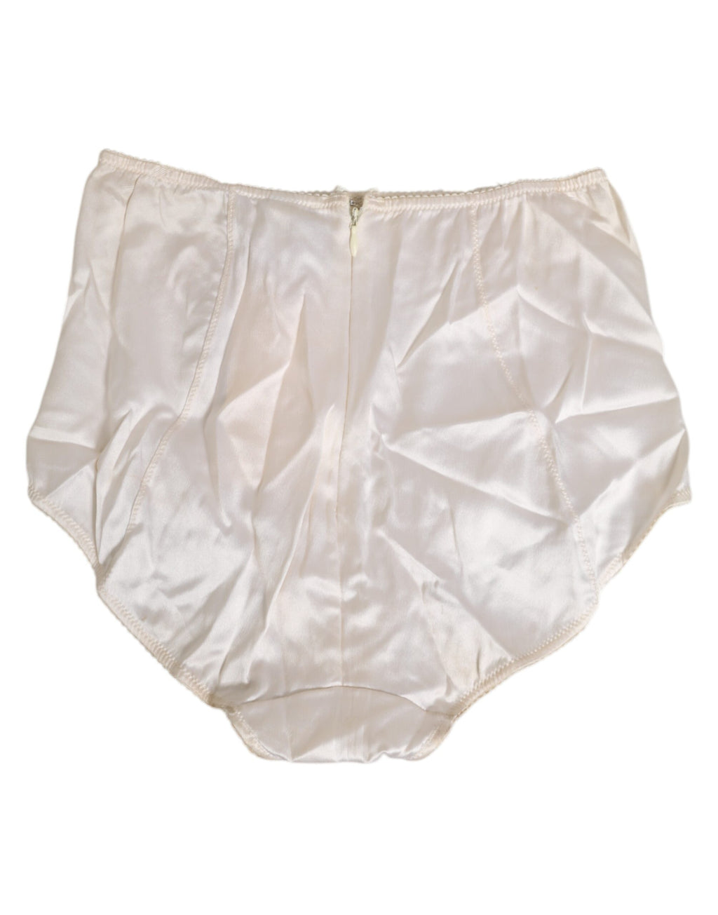 Dolce & Gabbana White silk high-waisted briefs underwear