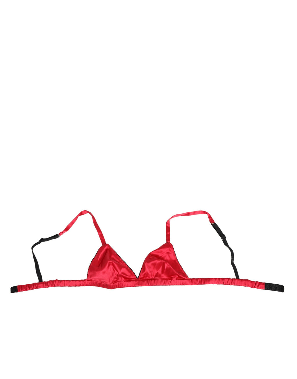 Dolce & Gabbana Red Silk Satin Triangle Soft Cup Bra Underwear