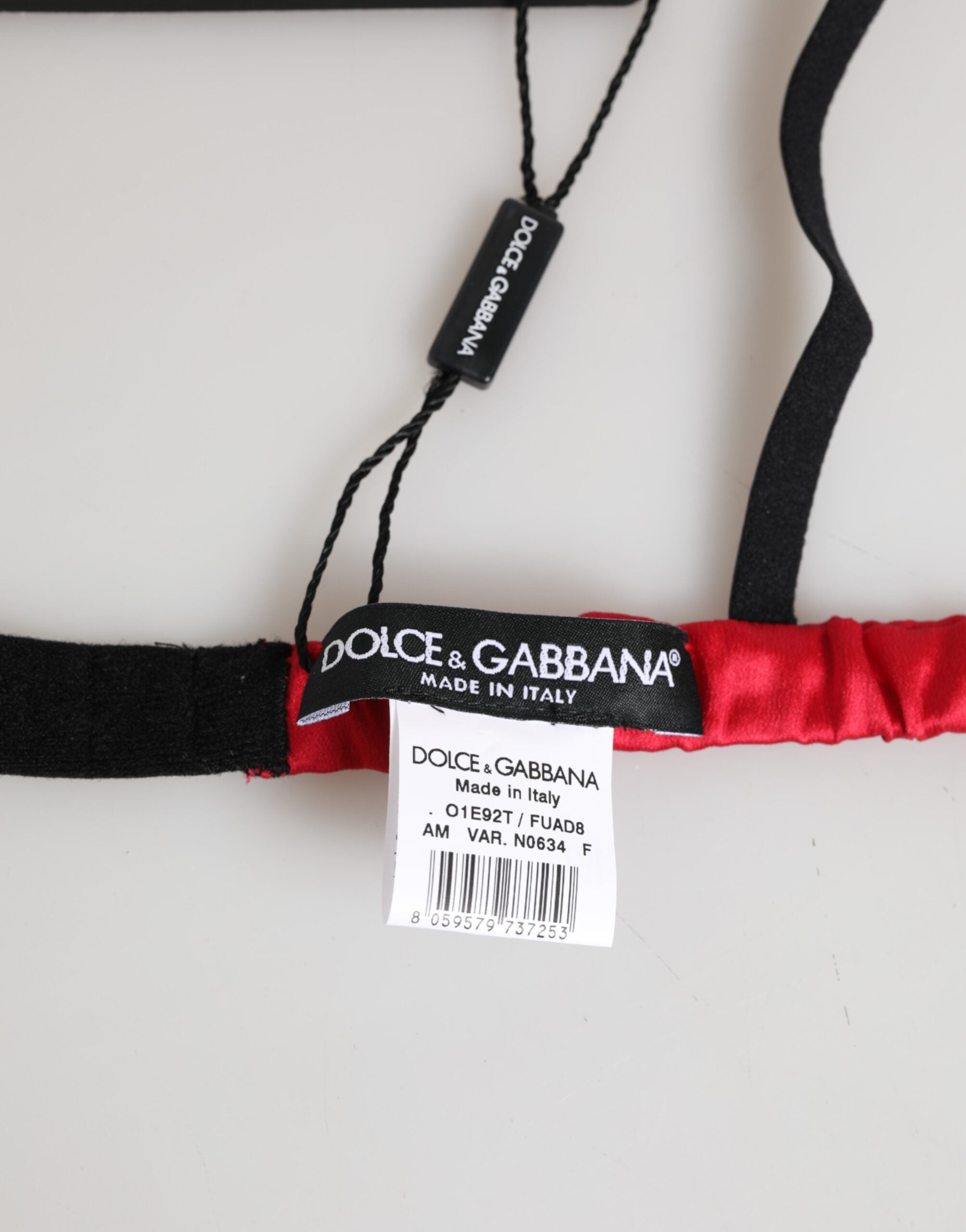 Dolce & Gabbana Red Silk Satin Triangle Soft Cup Bra Underwear