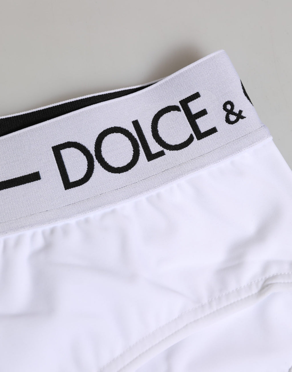Dolce & Gabbana Weiße Nylon-Logo-Bund-Shorts Unterwäsche