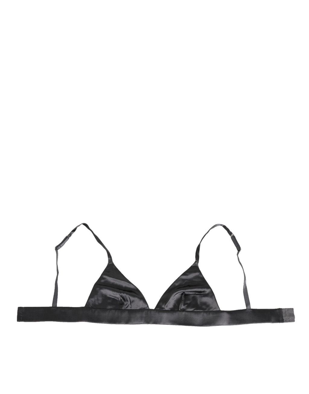 Dolce & Gabbana Black Silk Satin Triangle Soft Cup Bra