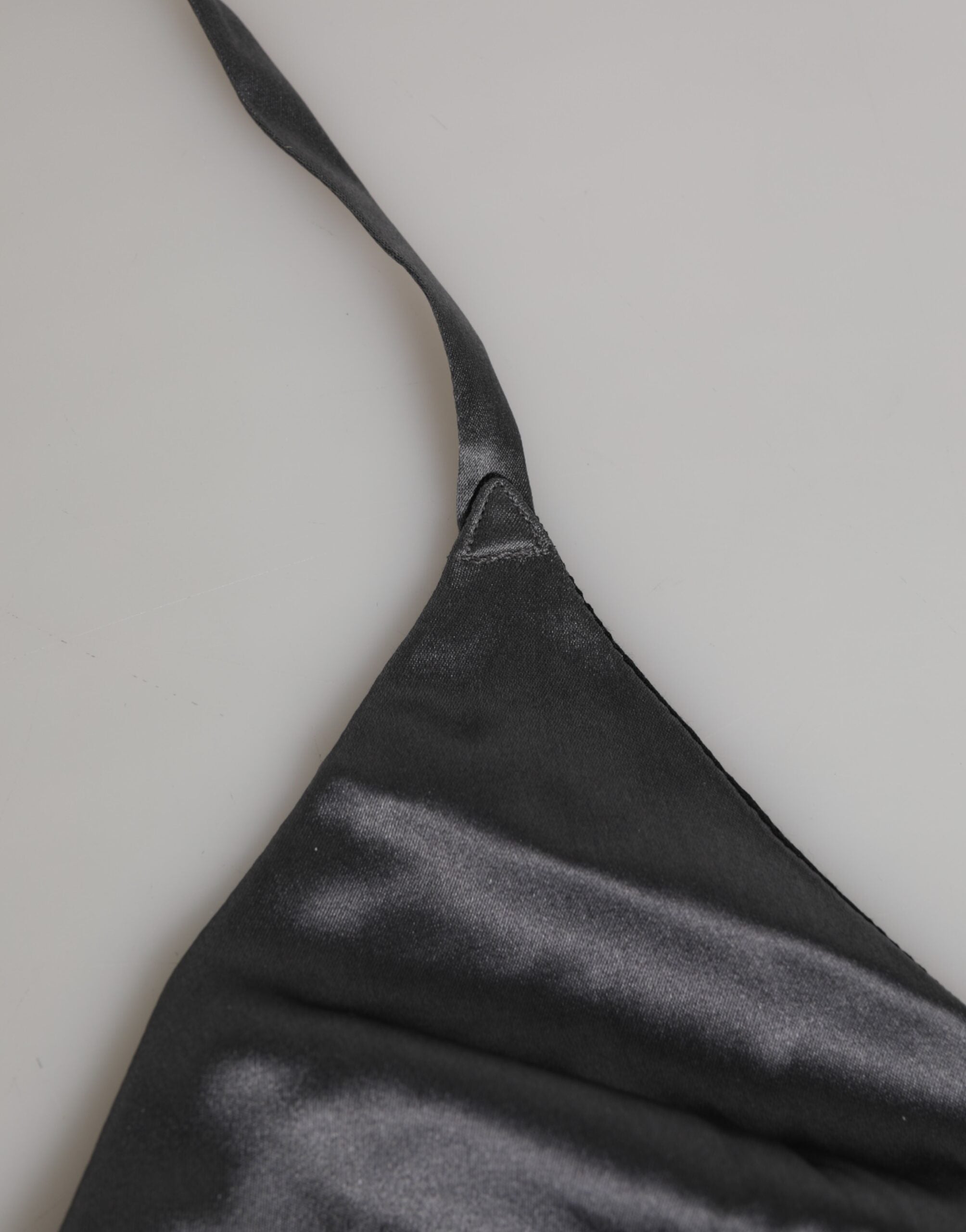 Dolce & Gabbana Black Silk Satin Triangle Soft Cup Bra
