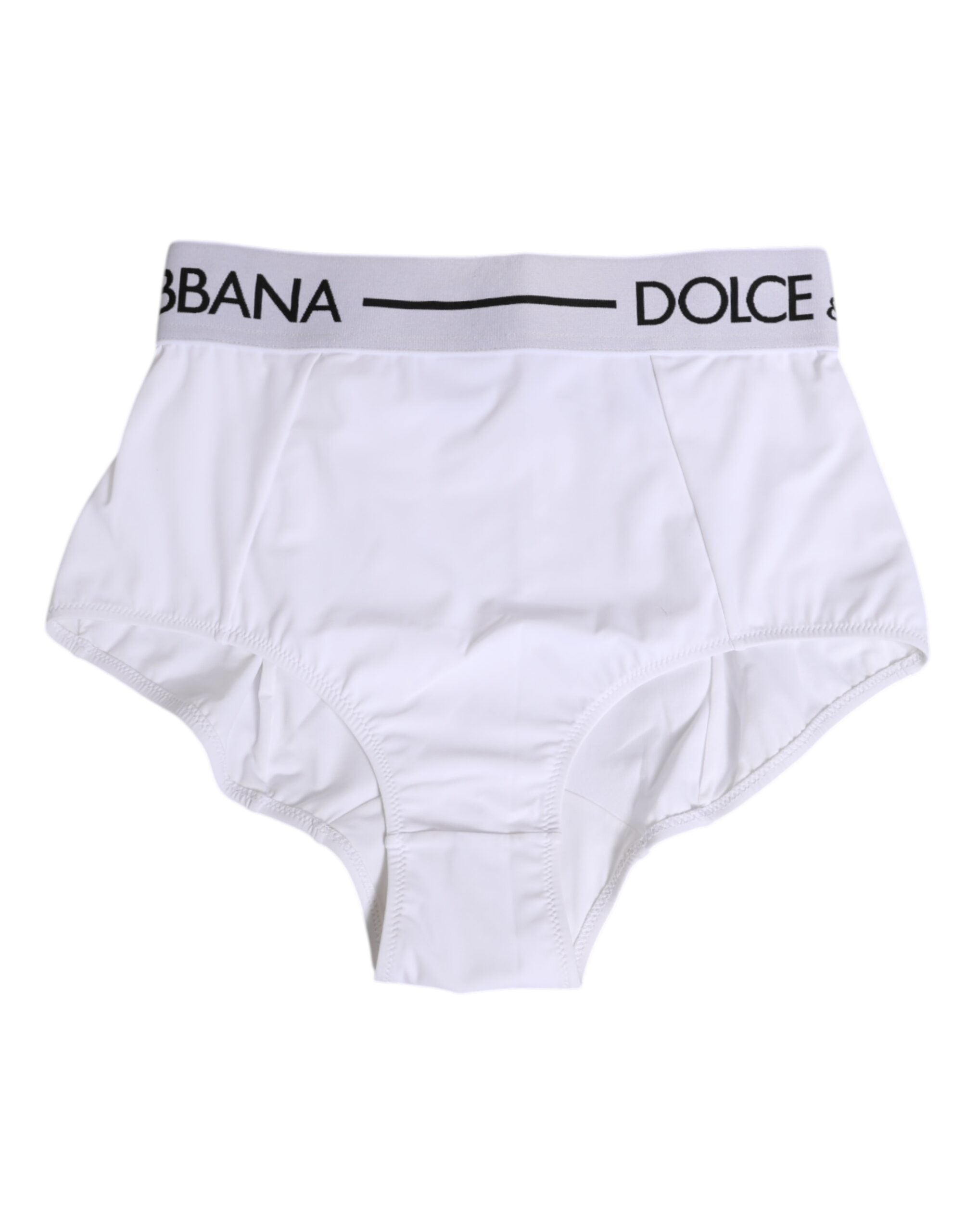 Dolce & Gabbana White Nylon Logo Waistband Culotte Underwear