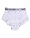 Dolce & Gabbana White Nylon Logo Waistband Culotte Underwear