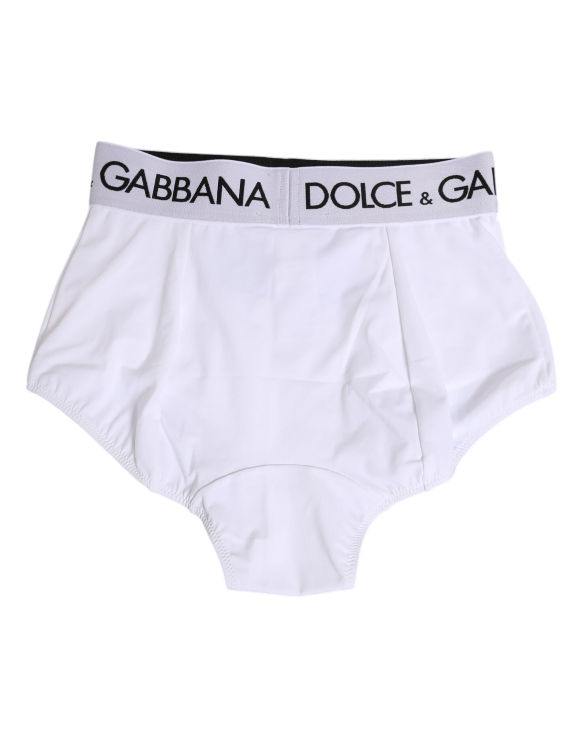 Dolce & Gabbana White Nylon Logo Waistband Culotte Underwear
