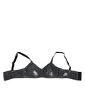 Dolce & Gabbana Dunkelgrauer Seiden-Stretch-Balconcino-BH Unterwäsche