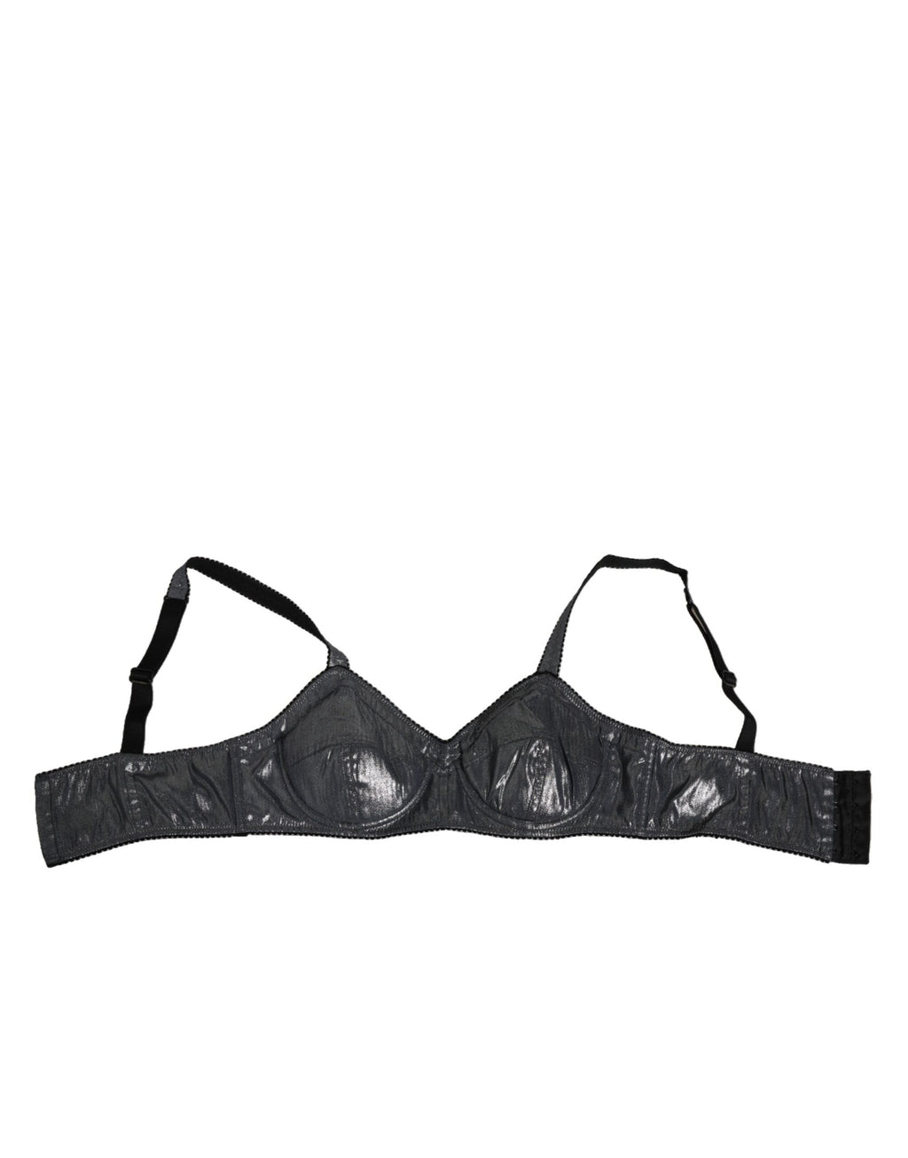 Dolce & Gabbana Dunkelgrauer Seiden-Stretch-Balconcino-BH Unterwäsche