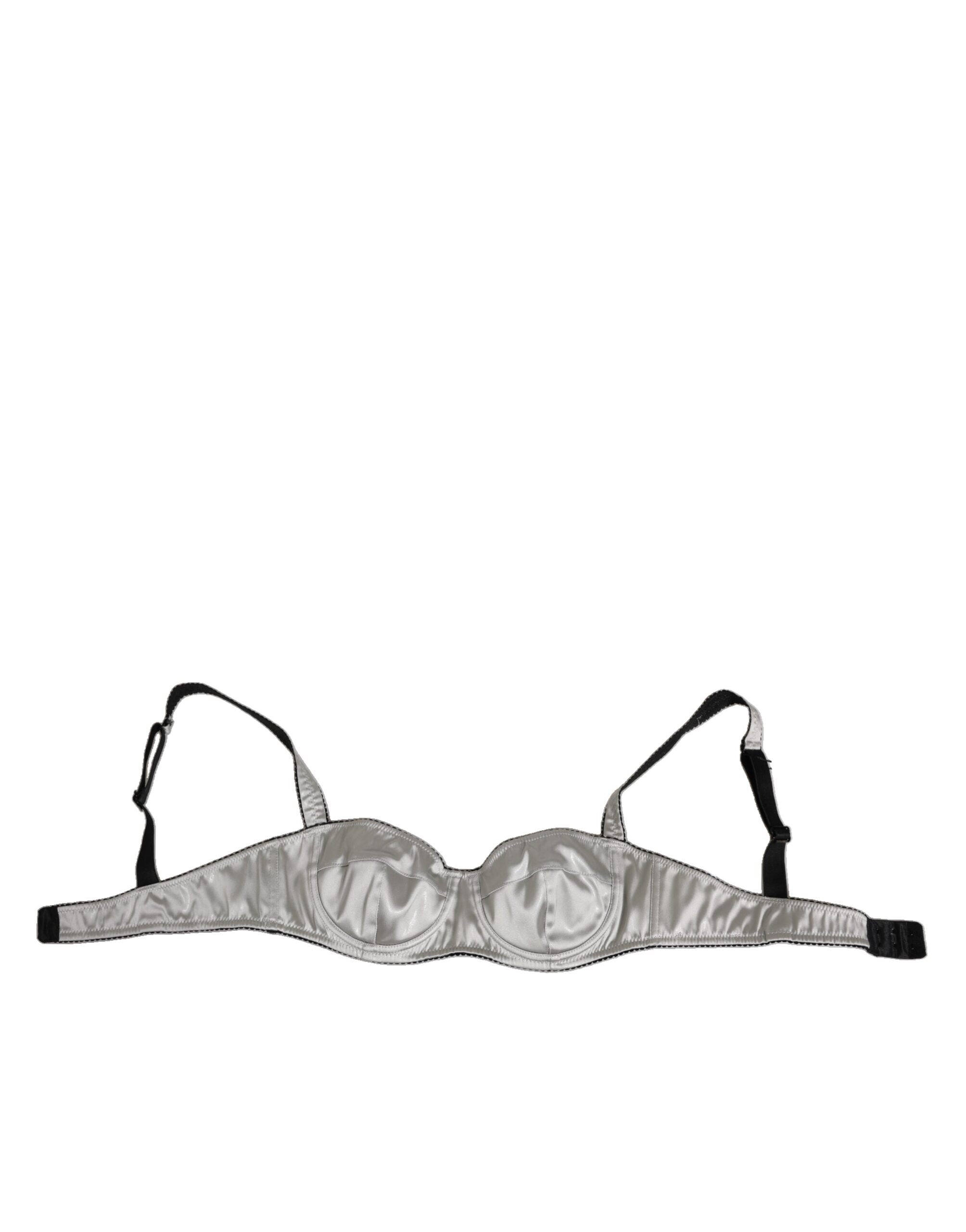 Dolce & Gabbana Grey Acetate Stretch Balconette Bra Underwear