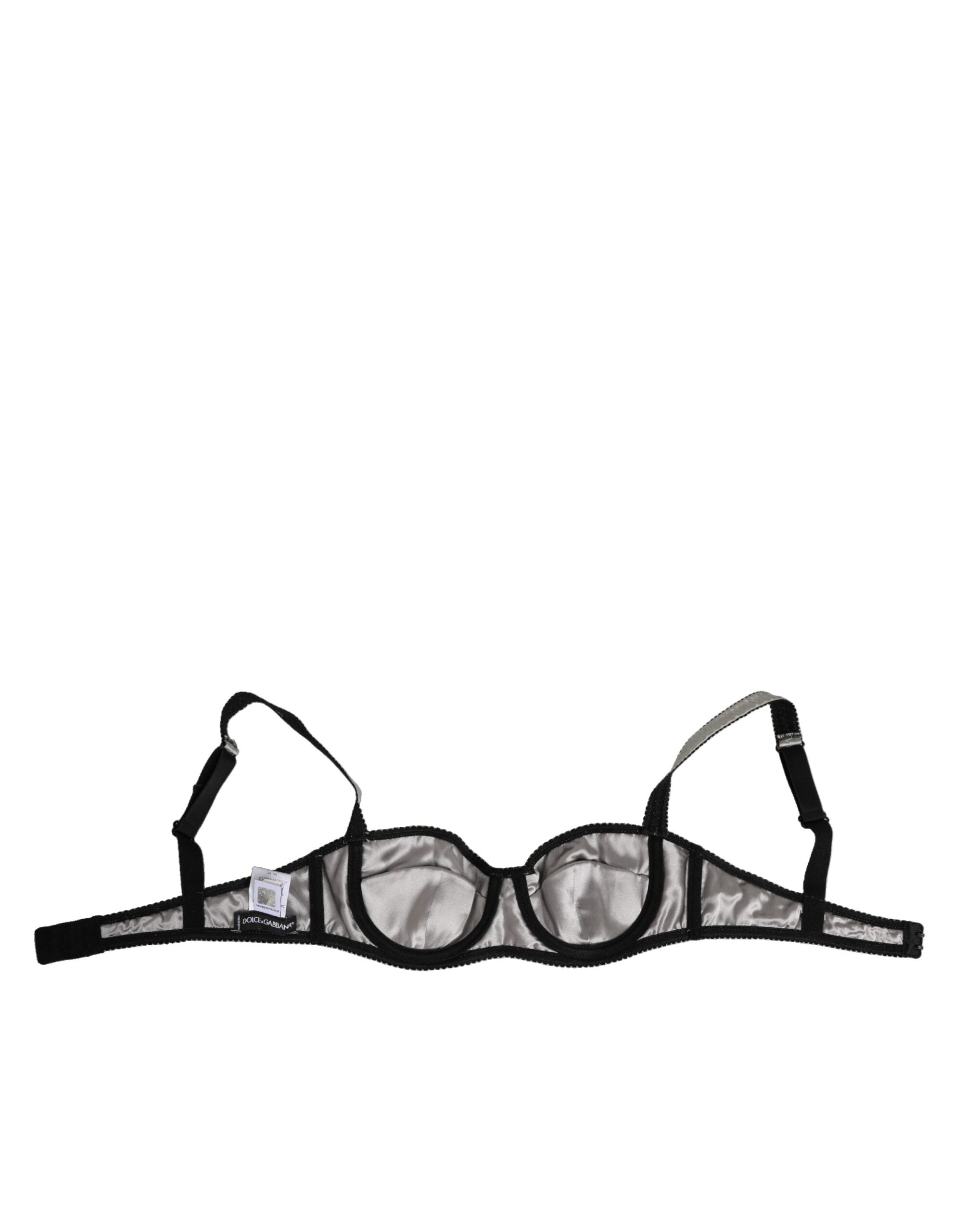 Dolce & Gabbana Grey Acetate Stretch Balconette Bra Underwear
