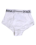 Dolce & Gabbana White Nylon Logo Waistband Briefs Underwear