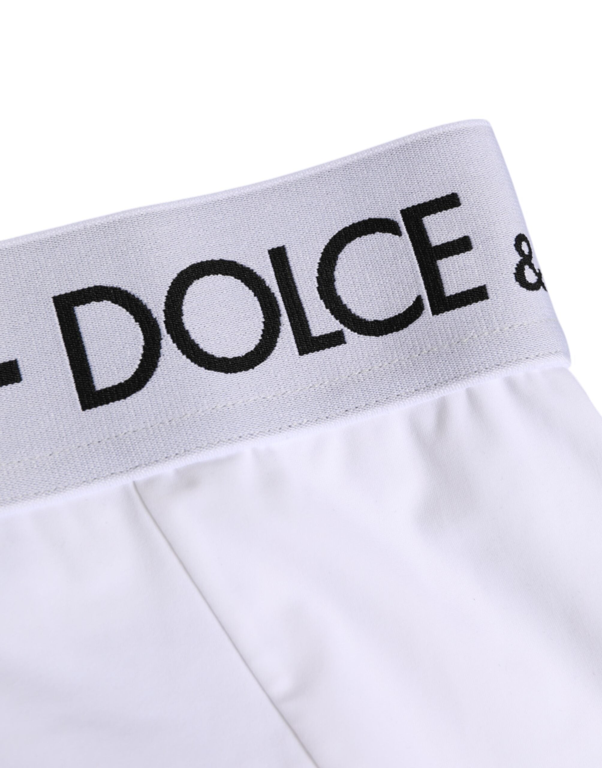 Dolce & Gabbana White Nylon Logo Waistband Briefs Underwear