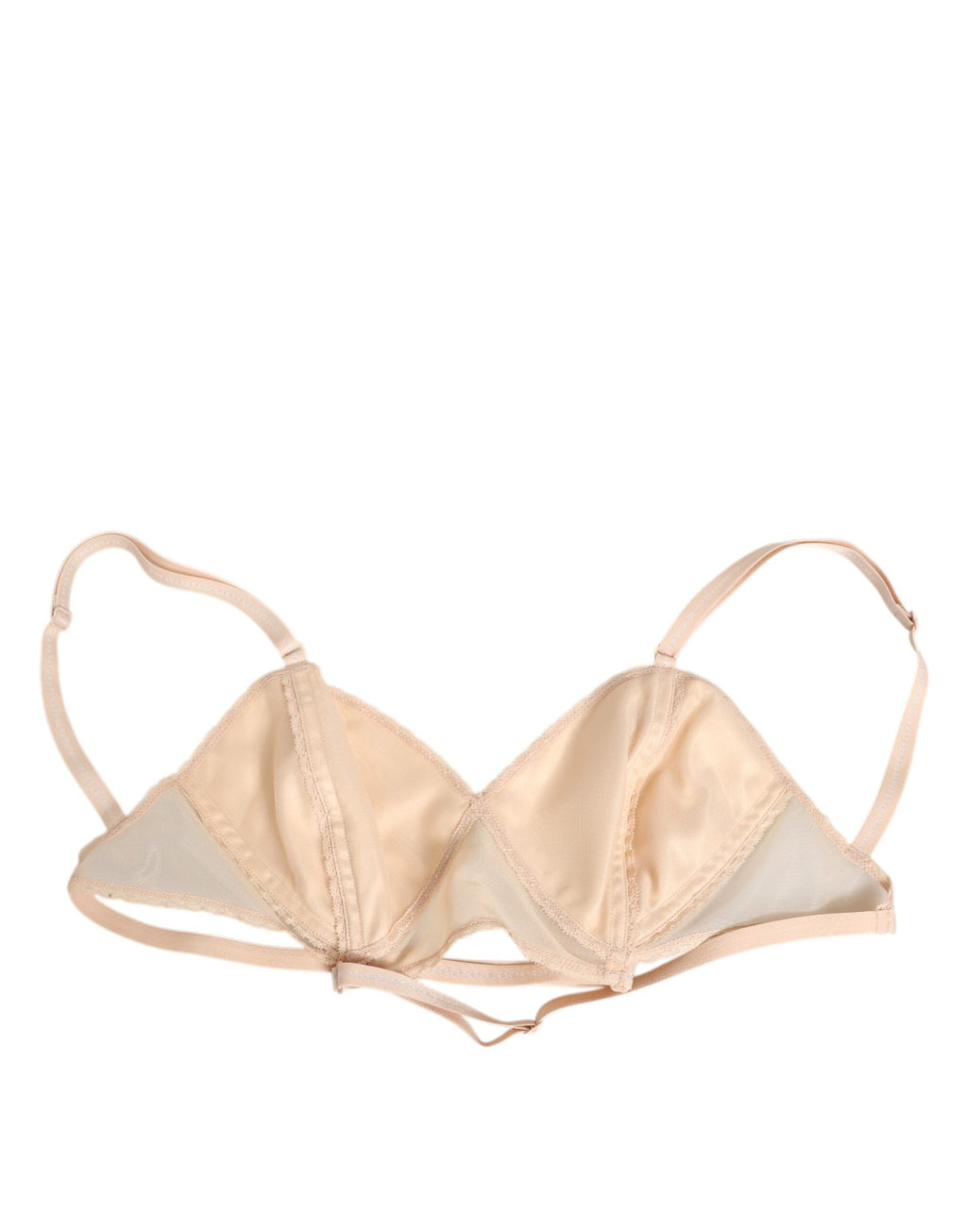 Dolce & Gabbana Beige Nylon Triangle Soft Cup Bra Underwear