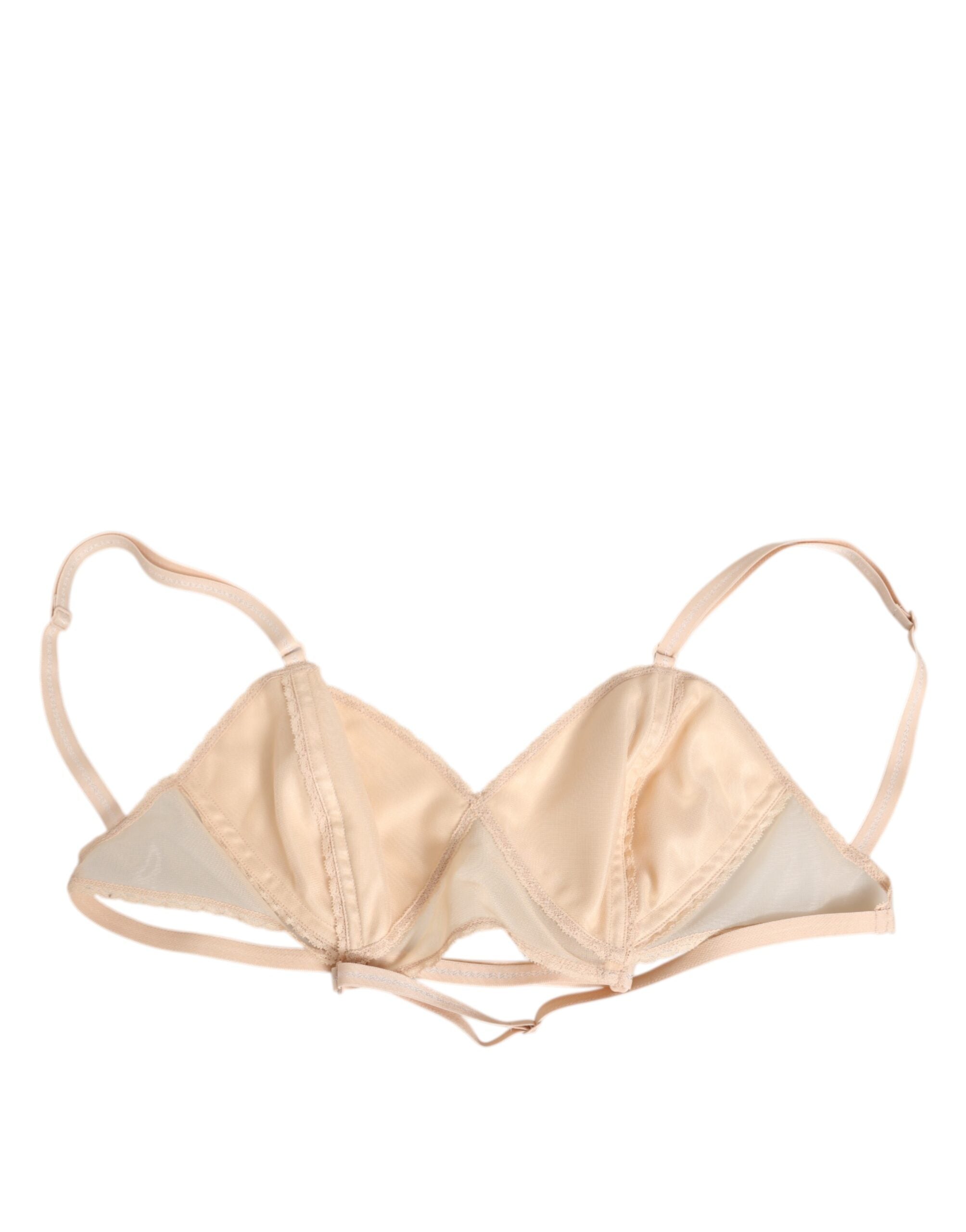 Dolce & Gabbana Beige Nylon Triangle Soft Cup Bra Underwear