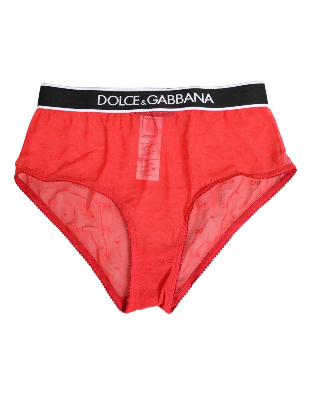 Dolce & Gabbana Red Nylon Logo Waistband Brief Underwear