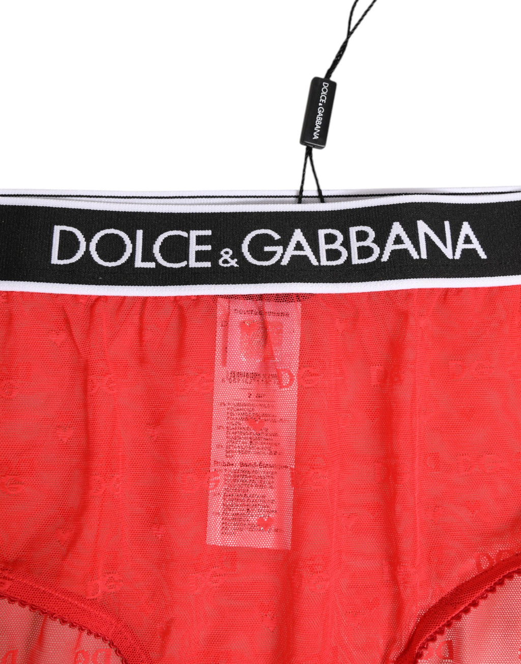 Dolce & Gabbana Red Nylon Logo Waistband Brief Underwear