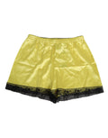 Dolce & Gabbana Yellow Mid-Rise Silk Satin Underwear Shorts