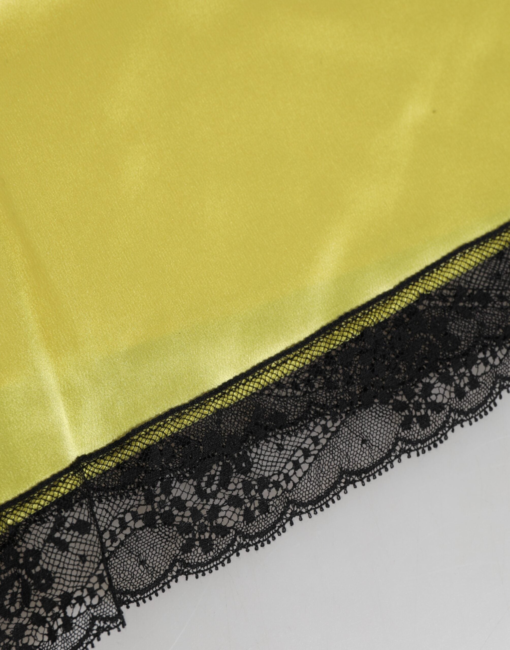 Dolce & Gabbana Yellow Mid-Rise Silk Satin Underwear Shorts