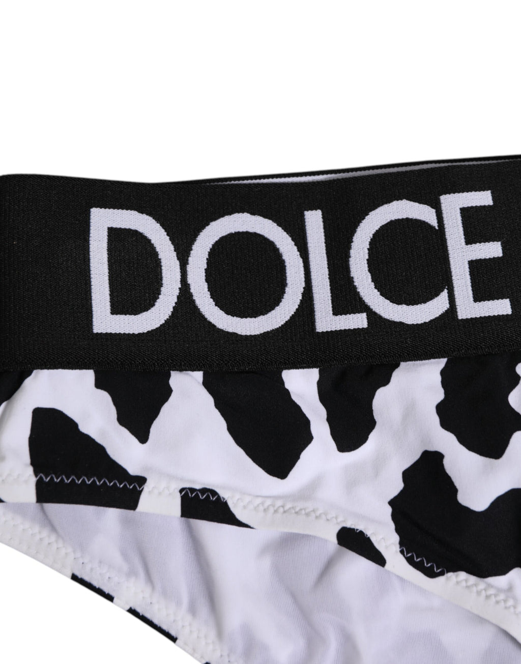 Dolce & Gabbana White Leopard Nylon High-Waisted Briefs Underwear