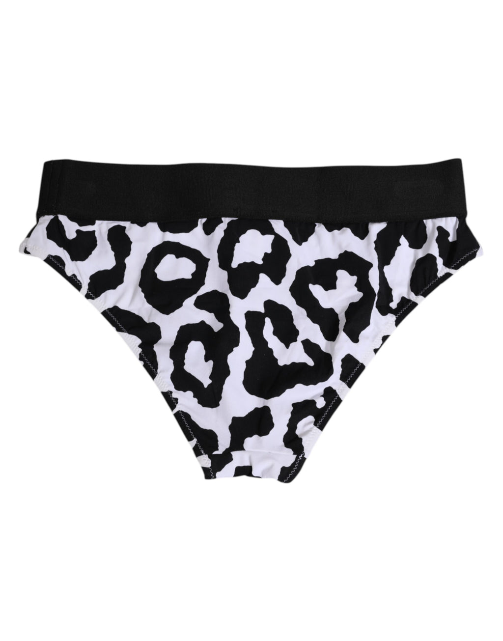 Dolce & Gabbana White Leopard Nylon High-Waisted Briefs Underwear