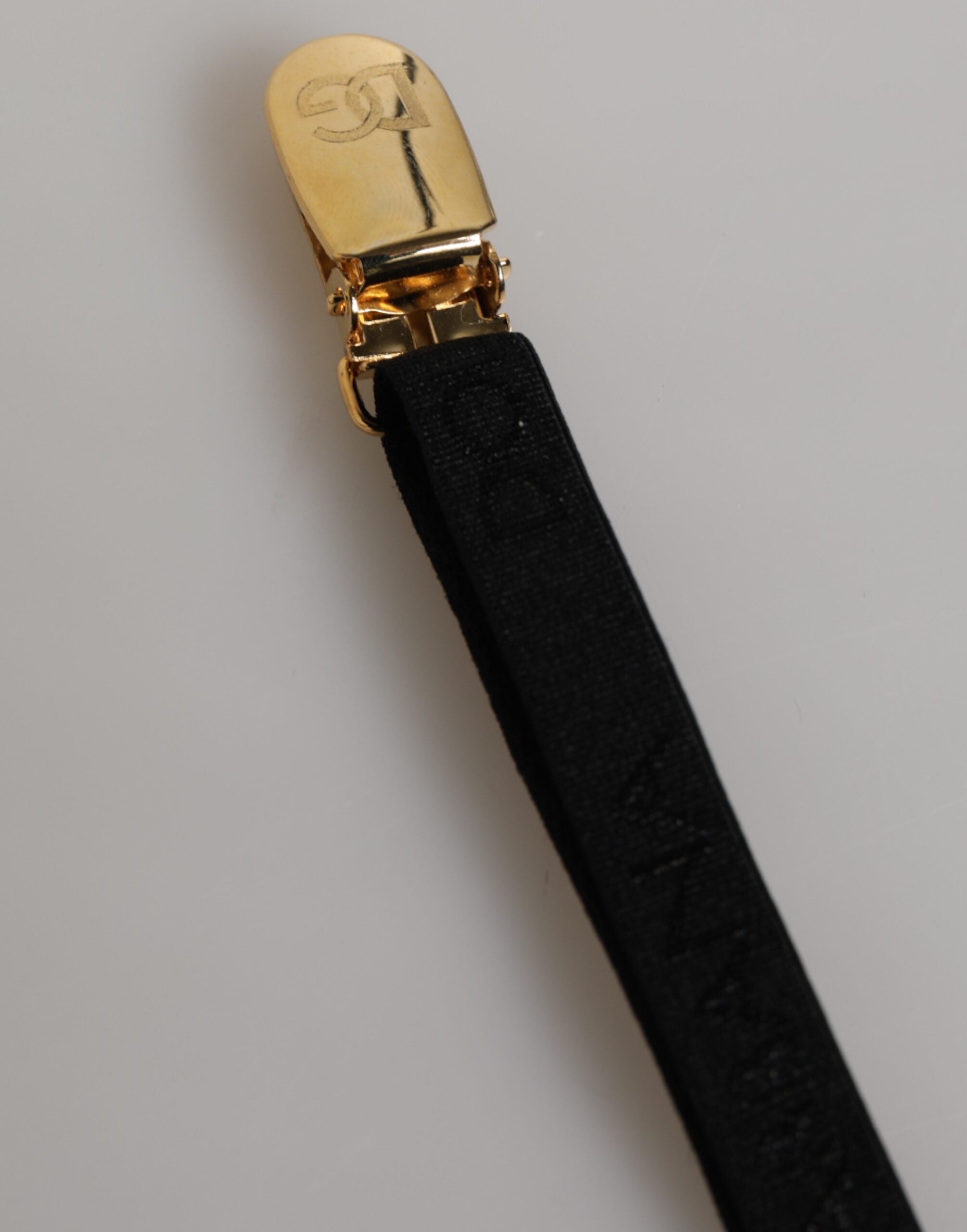 Dolce & Gabbana Black Floral Lace Nylon Strap Garter Lingerie