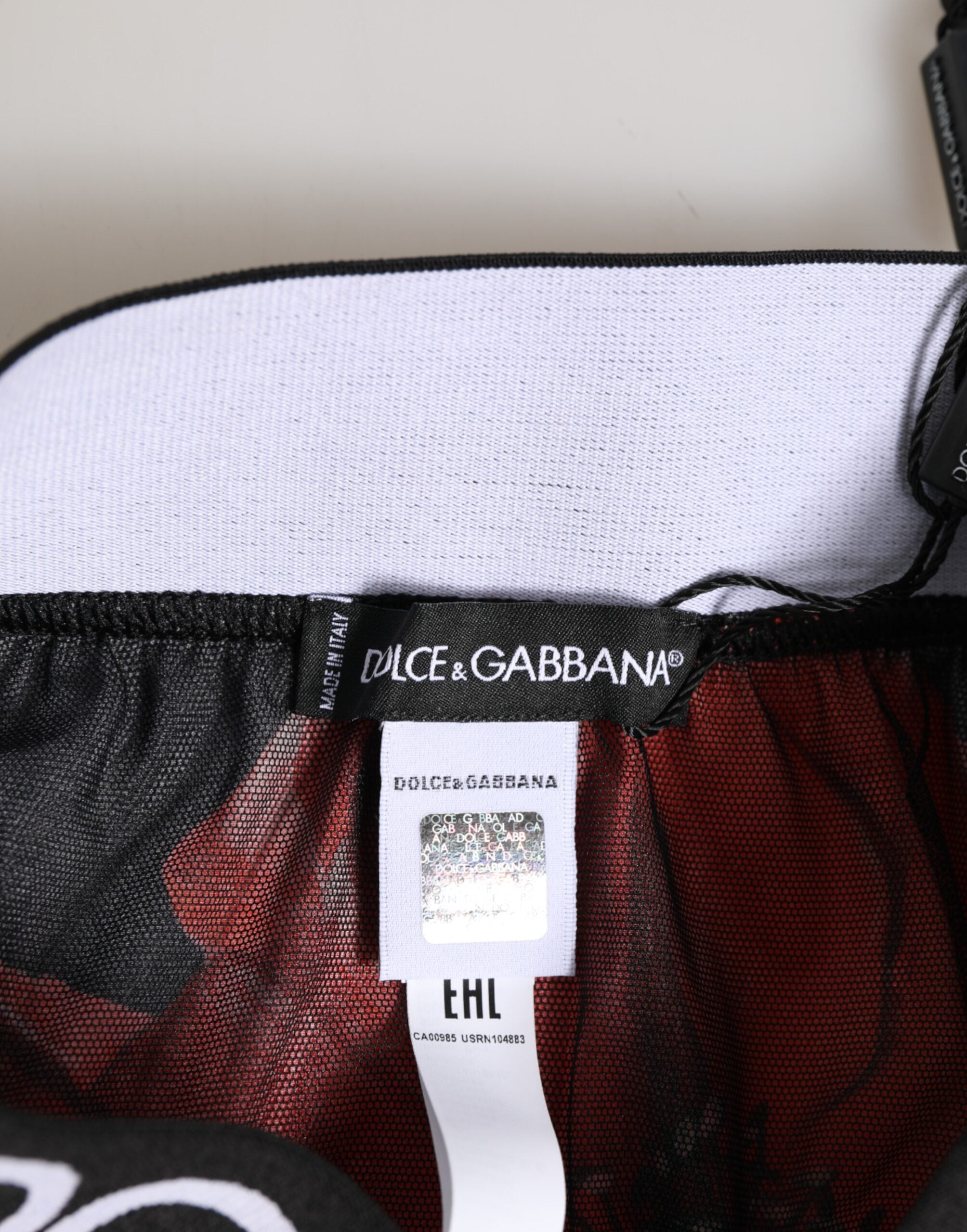 Dolce & Gabbana Black Floral Silk High-Waist Briefs Underwear