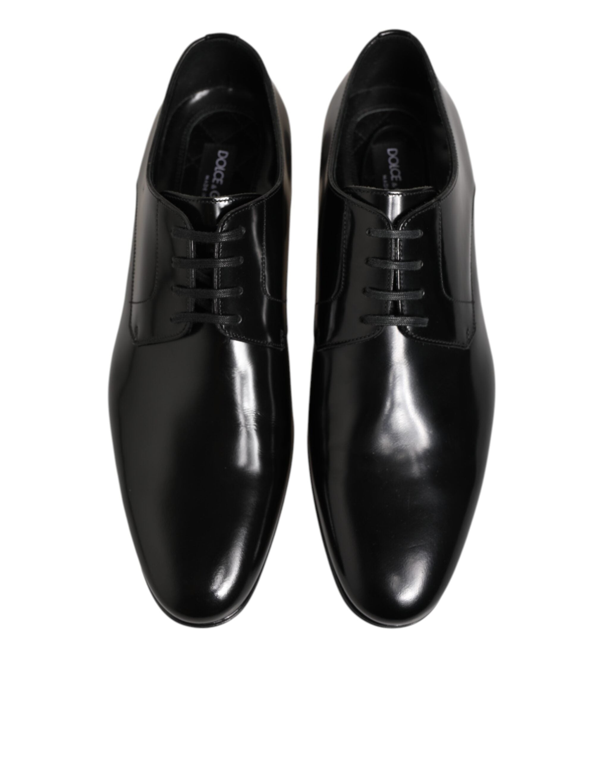 Dolce & Gabbana Black Calfskin Derby Men's Dress Shoes