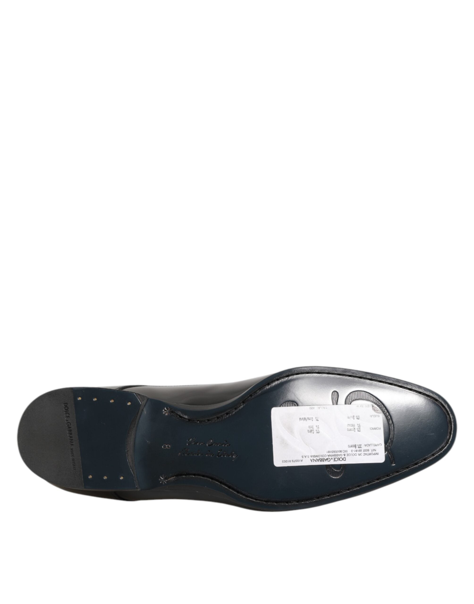 Dolce & Gabbana Schwarzes Kalbsleder Derby Herren Anzugschuhe