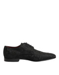 Dolce & Gabbana Schwarz Brokat Lace Up Derby Männer Kleid Schuhe