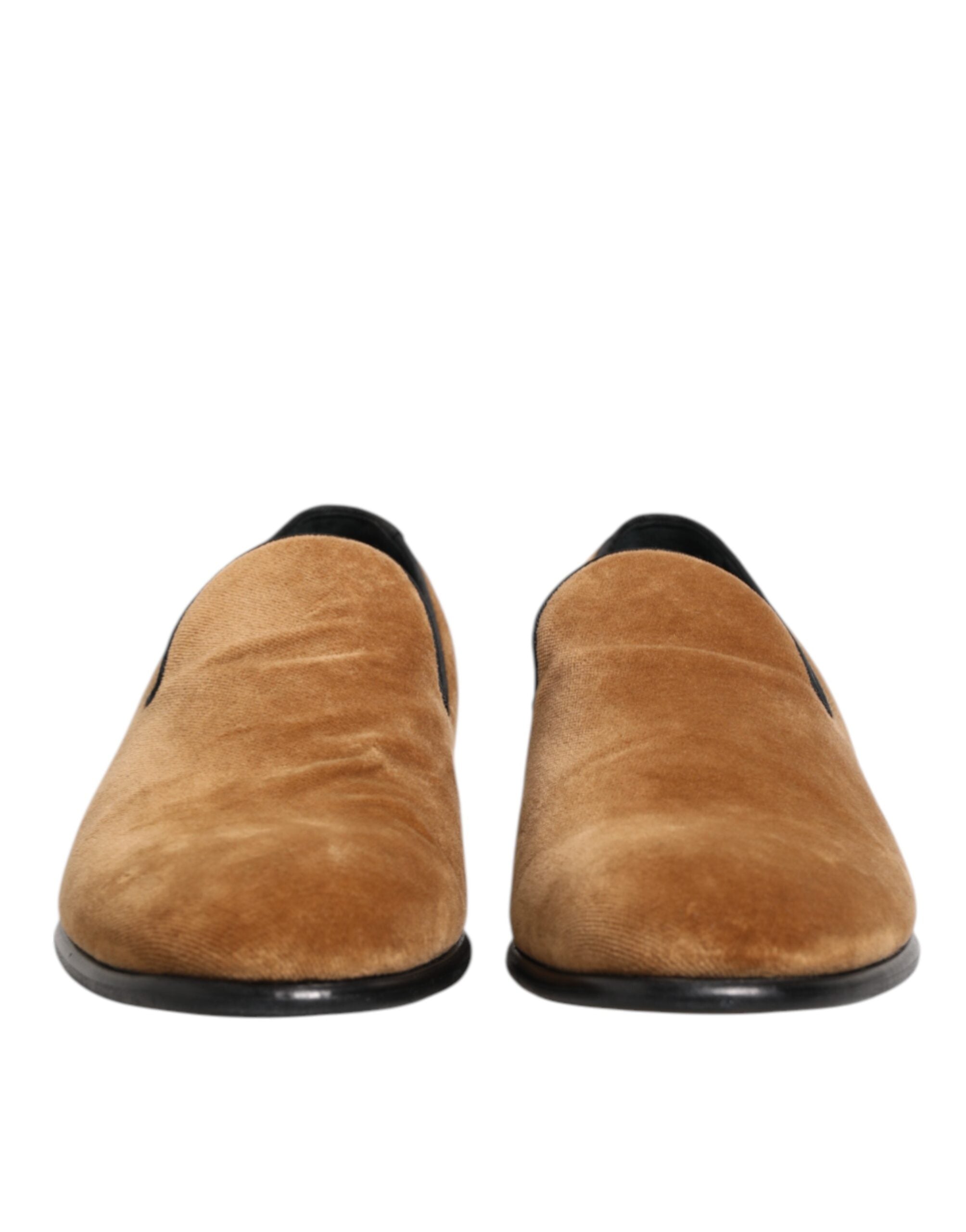 Dolce & Gabbana Brown Suede Slip-On Men's Loafers Formal Shoes