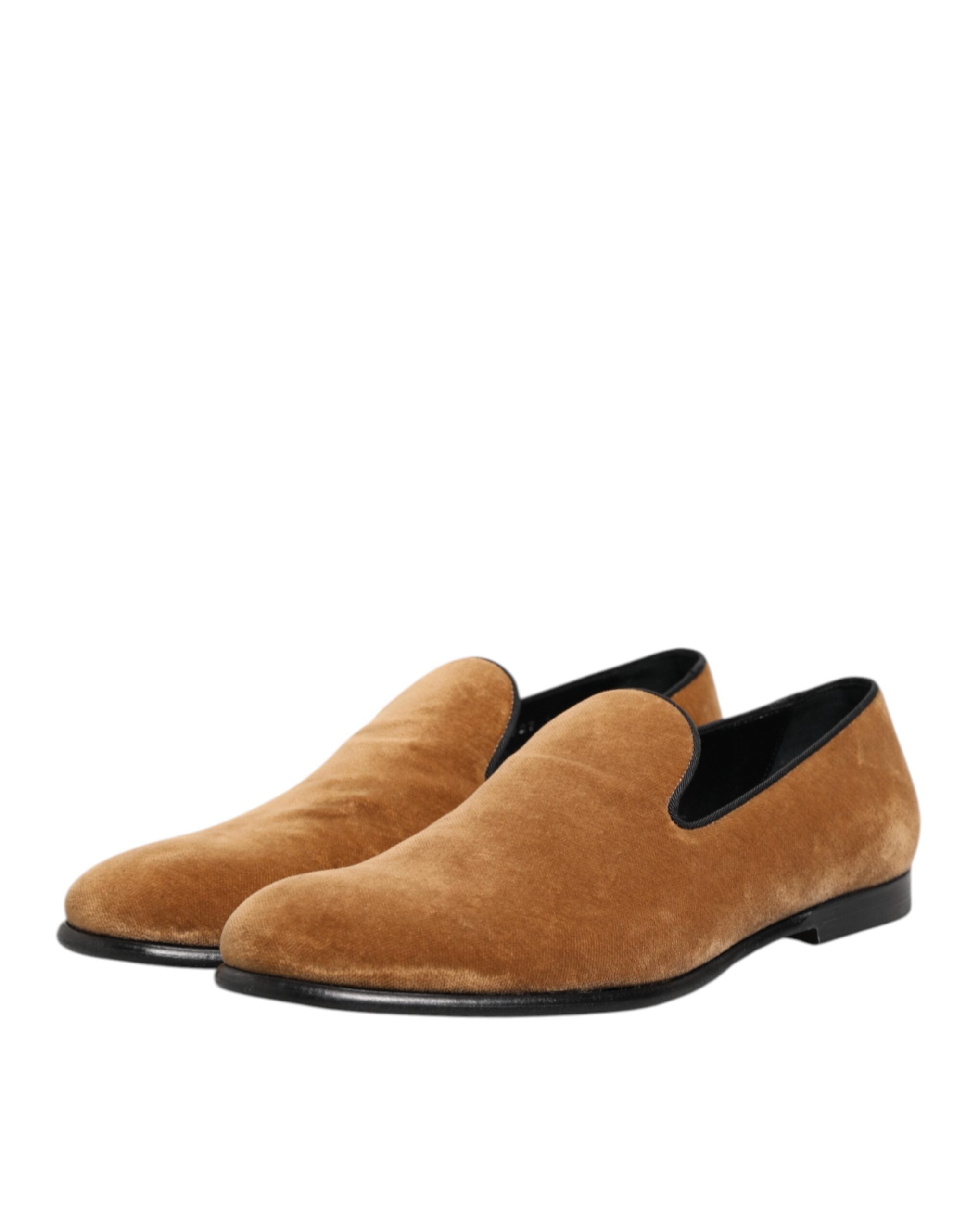 Dolce & Gabbana Brown Suede Slip-On Men's Loafers Formal Shoes