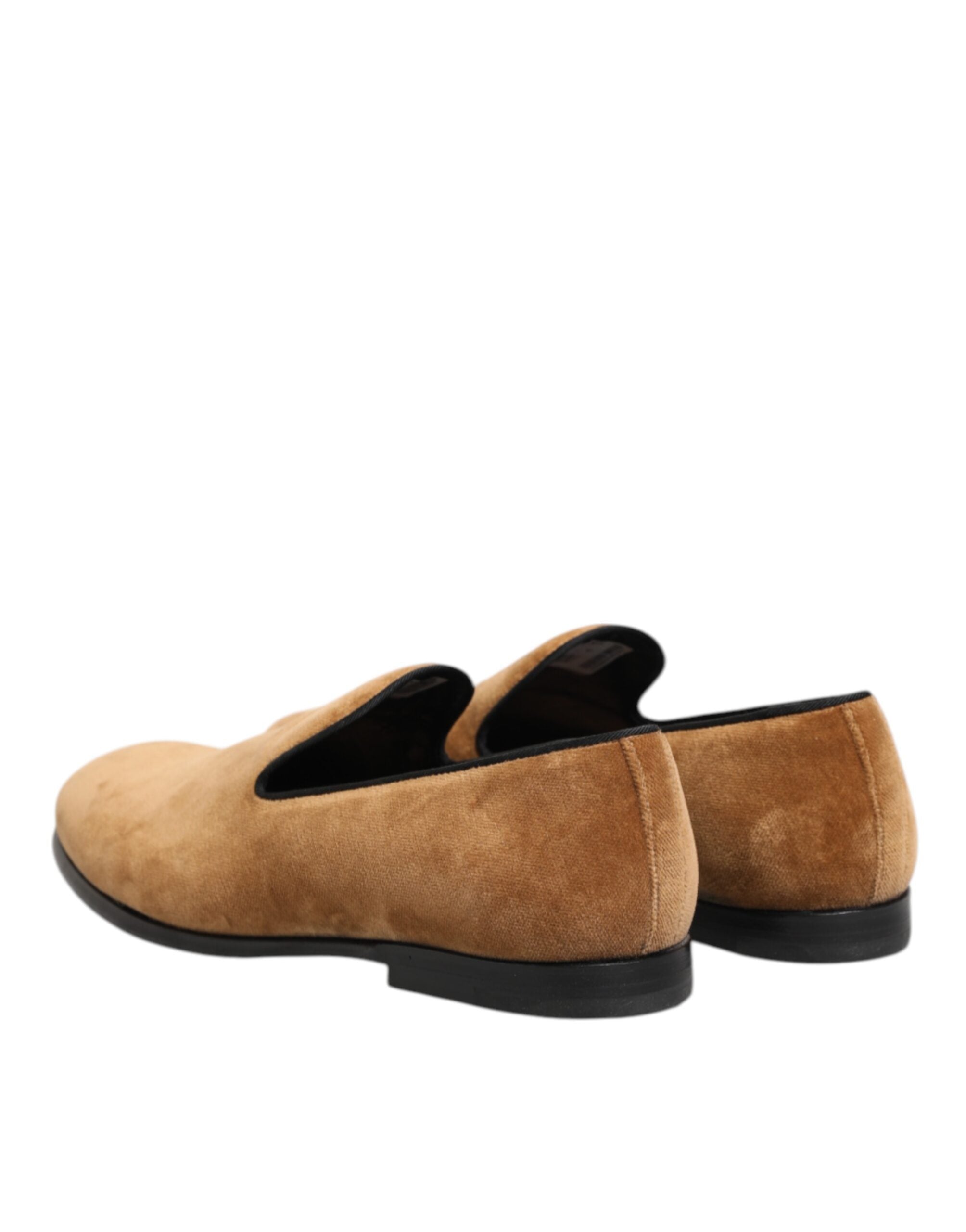Dolce & Gabbana Braun Wildleder Slip On Männer Loafers Formale Schuhe