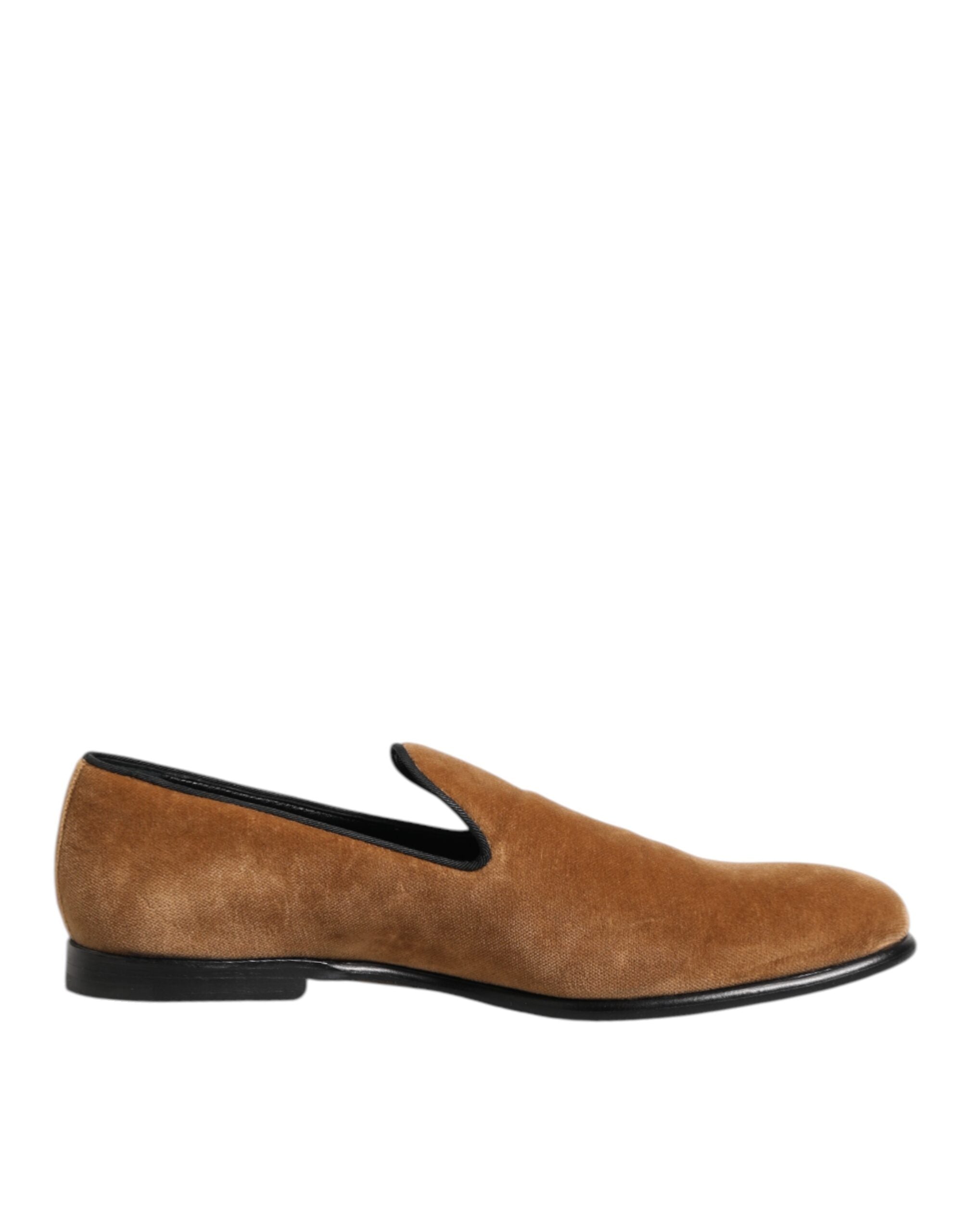 Dolce & Gabbana Brown Suede Slip-On Men's Loafers Formal Shoes
