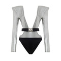 Dolce & Gabbana Grey One-Piece Viscose Swimsuit