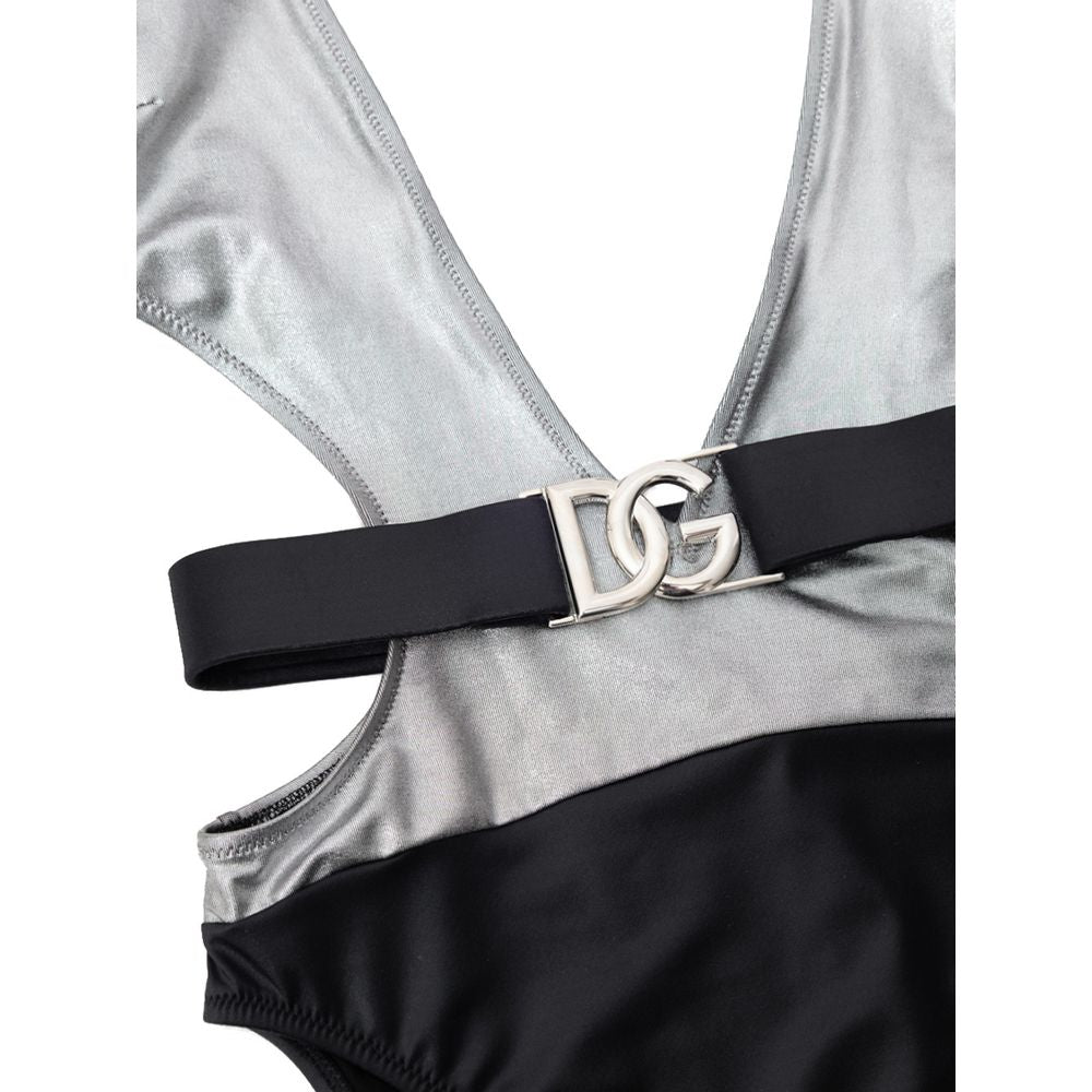 Dolce & Gabbana Grey One-Piece Viscose Swimsuit